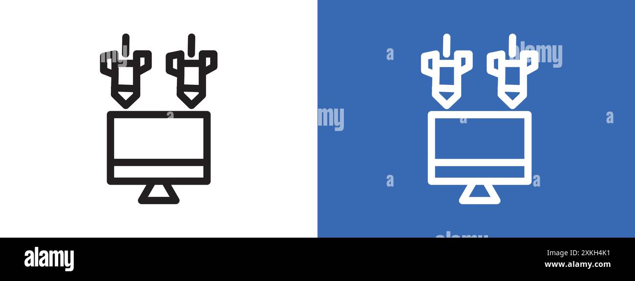 Ddos icon logo sign vector outline in black and white color Stock ...