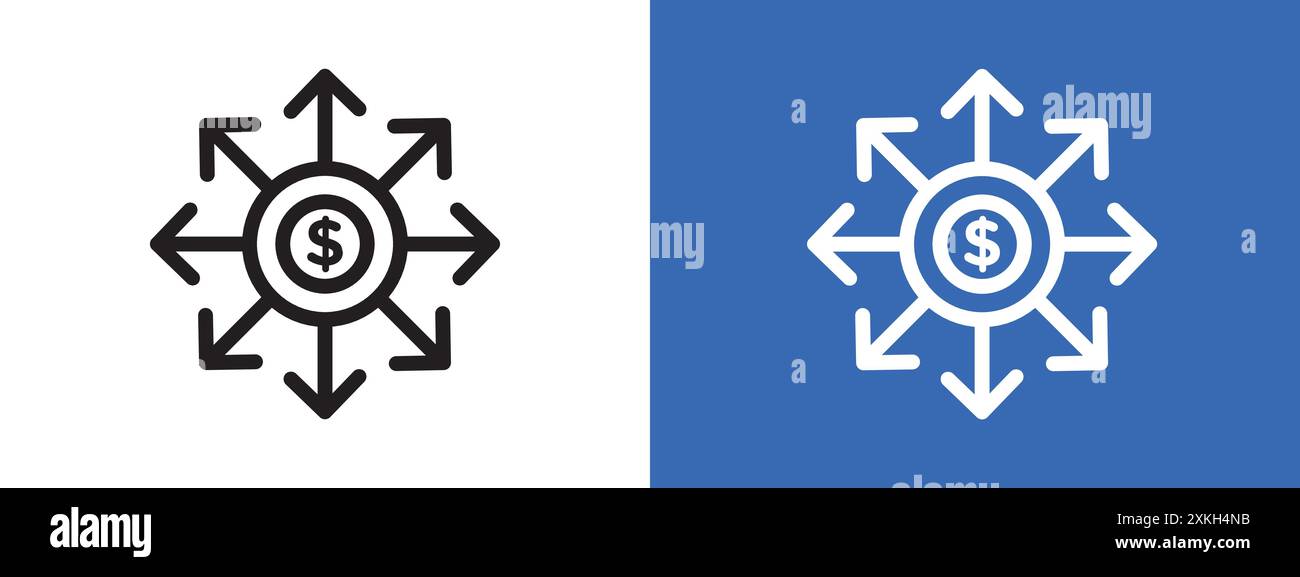 Diversified investment icon logo sign vector outline in black and white ...