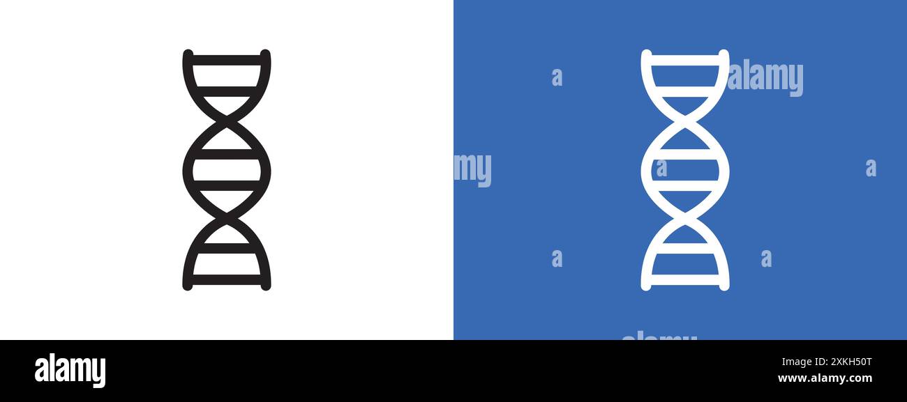 DNA icon logo sign vector outline in black and white color Stock Vector ...