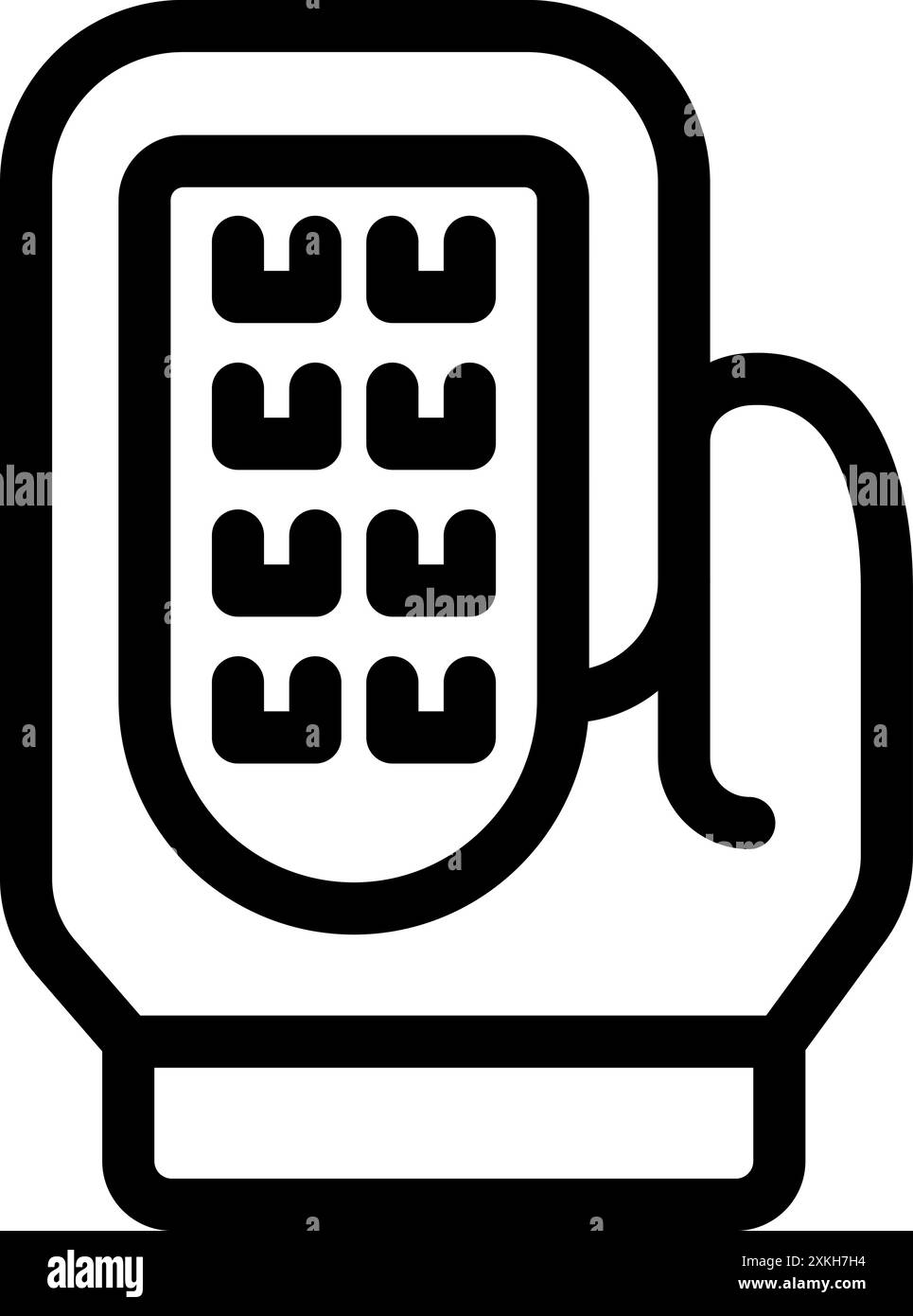 Simple black line icon of a kitchen glove protecting a hand from the heat of an oven or hot kitchenware Stock Vector