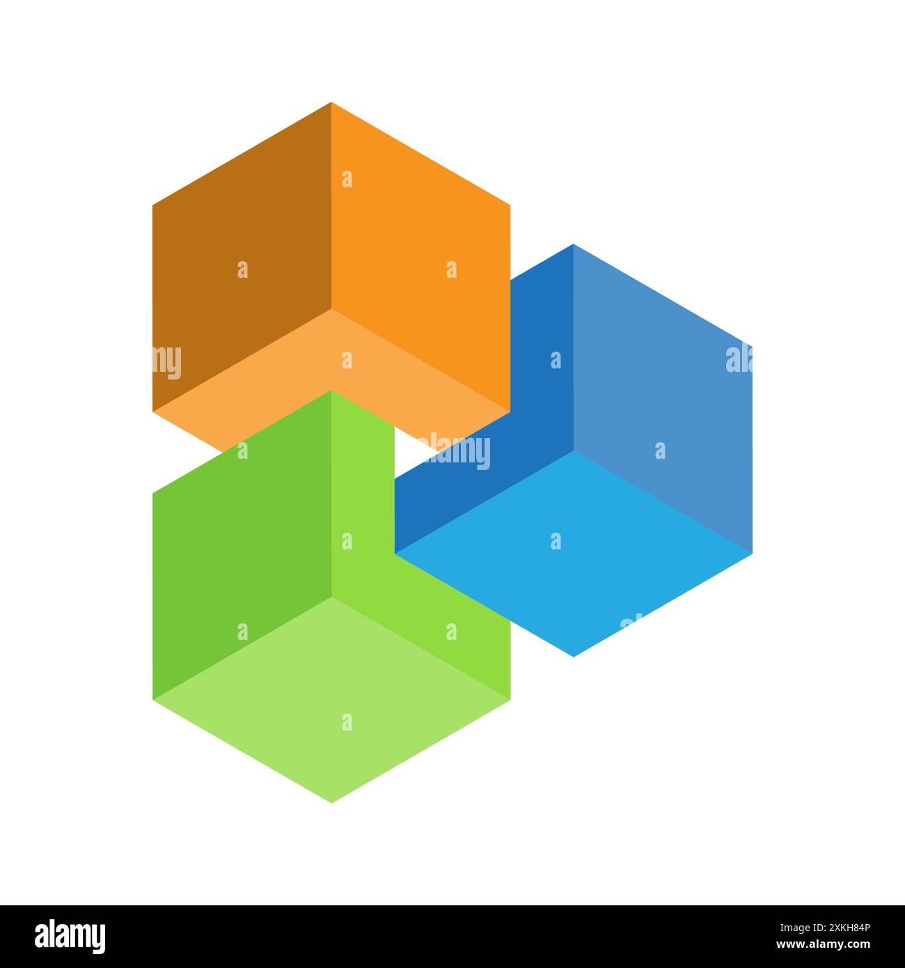 Colorful 3D cubes. Abstract geometric pattern. Vector illustration ...