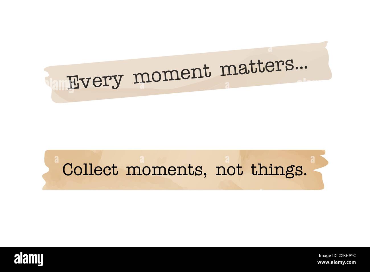 Ripped old paper, yellowed, on typewriter, tape collage item. with old text. vector Stock Vector