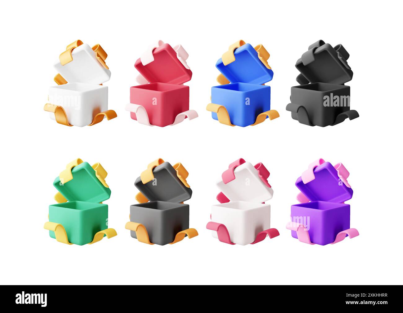 3D open gift box set Stock Vector Image & Art - Alamy