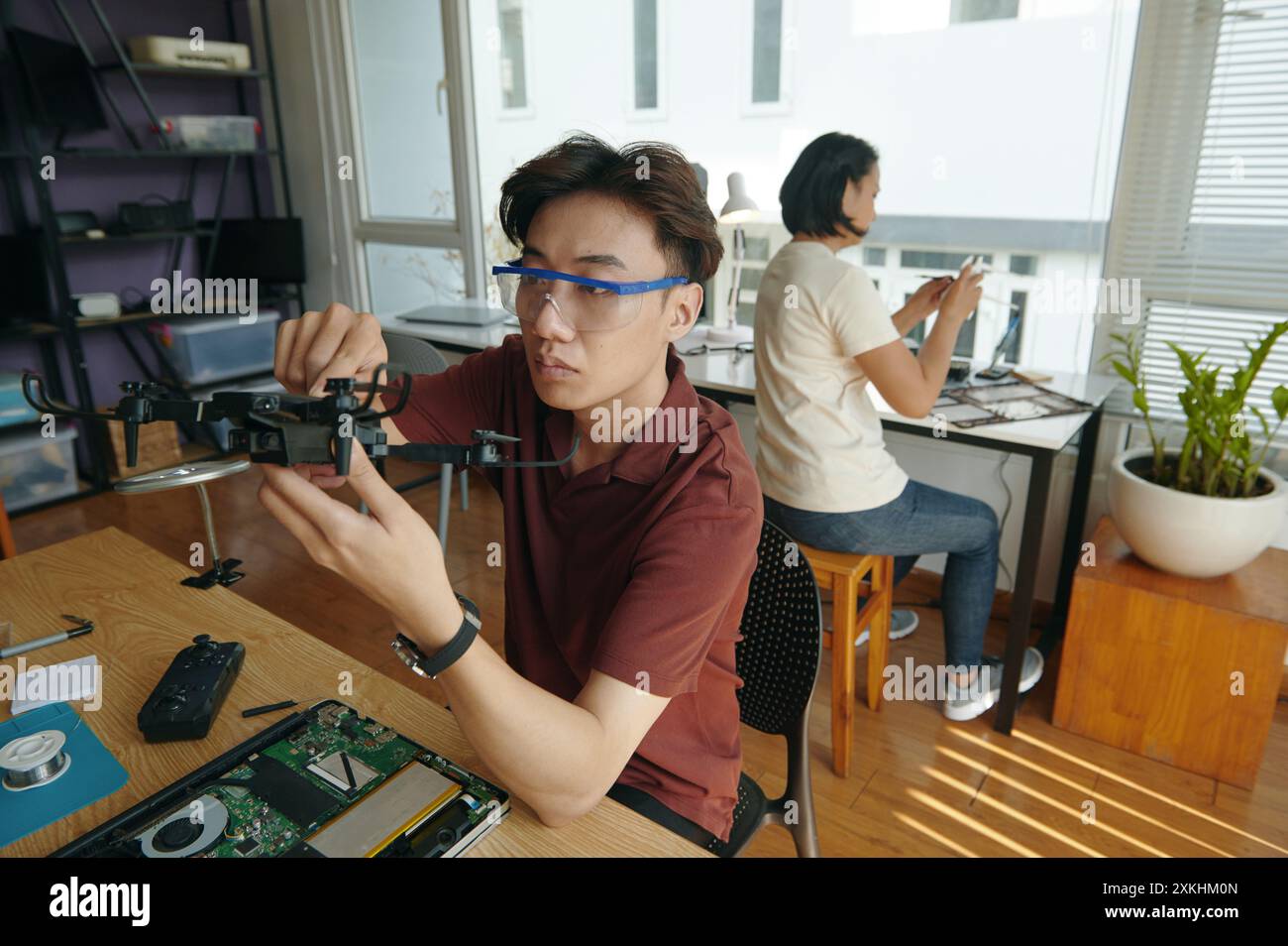 People Working In Computer Service Stock Photo
