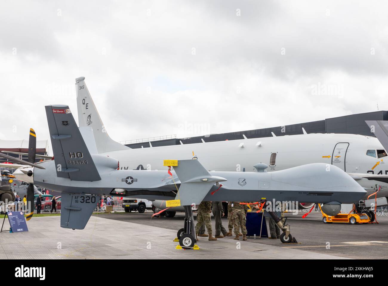 USAF 29th Attack Squadron MQ9A Reaper UAV on display at Farnborough