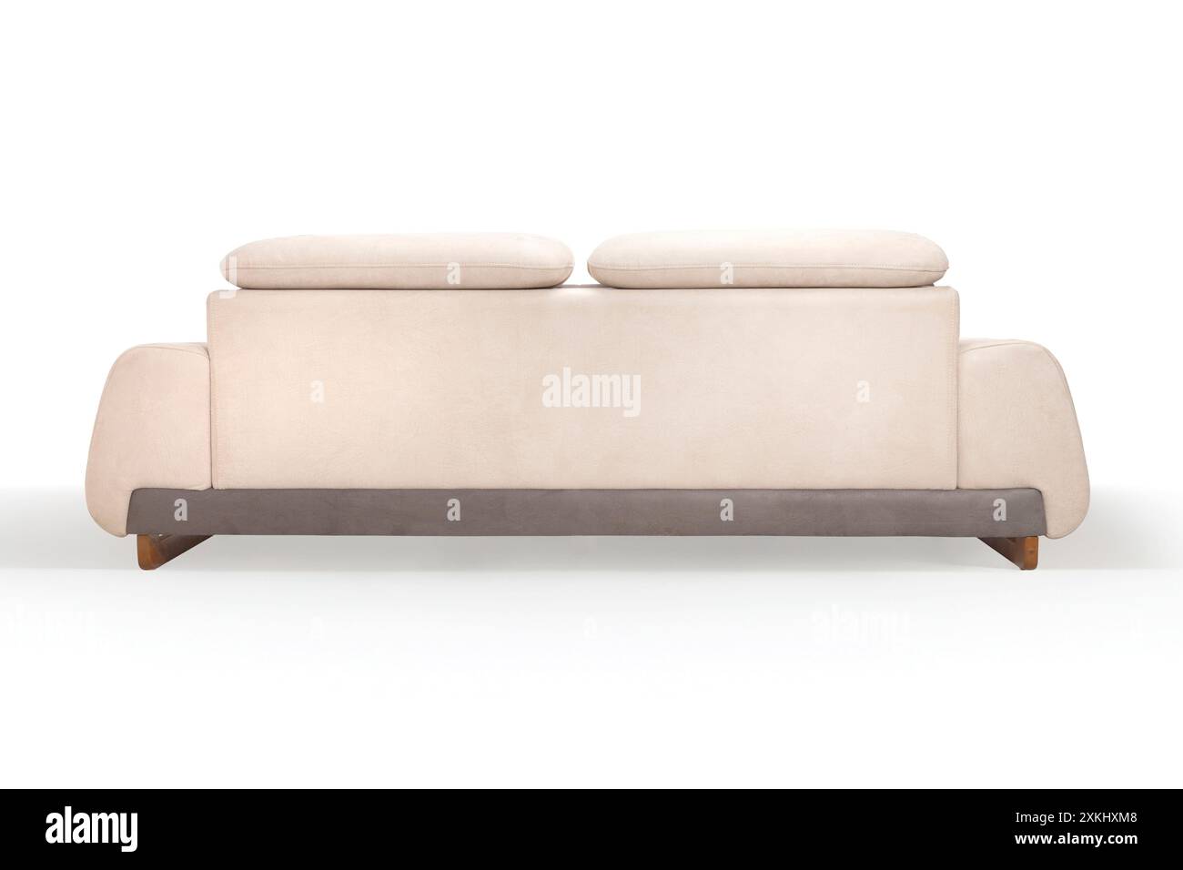 Rear view of a modern sofa with adjustable headrests and a sleek design ...