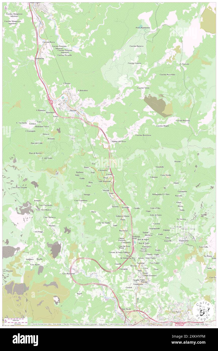 La Cappelletta, Provincia di Genova, IT, Italy, Liguria, N 44 28' 59'', N 8 43' 59'', map, Cartascapes Map published in 2024. Explore Cartascapes, a map revealing Earth's diverse landscapes, cultures, and ecosystems. Journey through time and space, discovering the interconnectedness of our planet's past, present, and future. Stock Photo