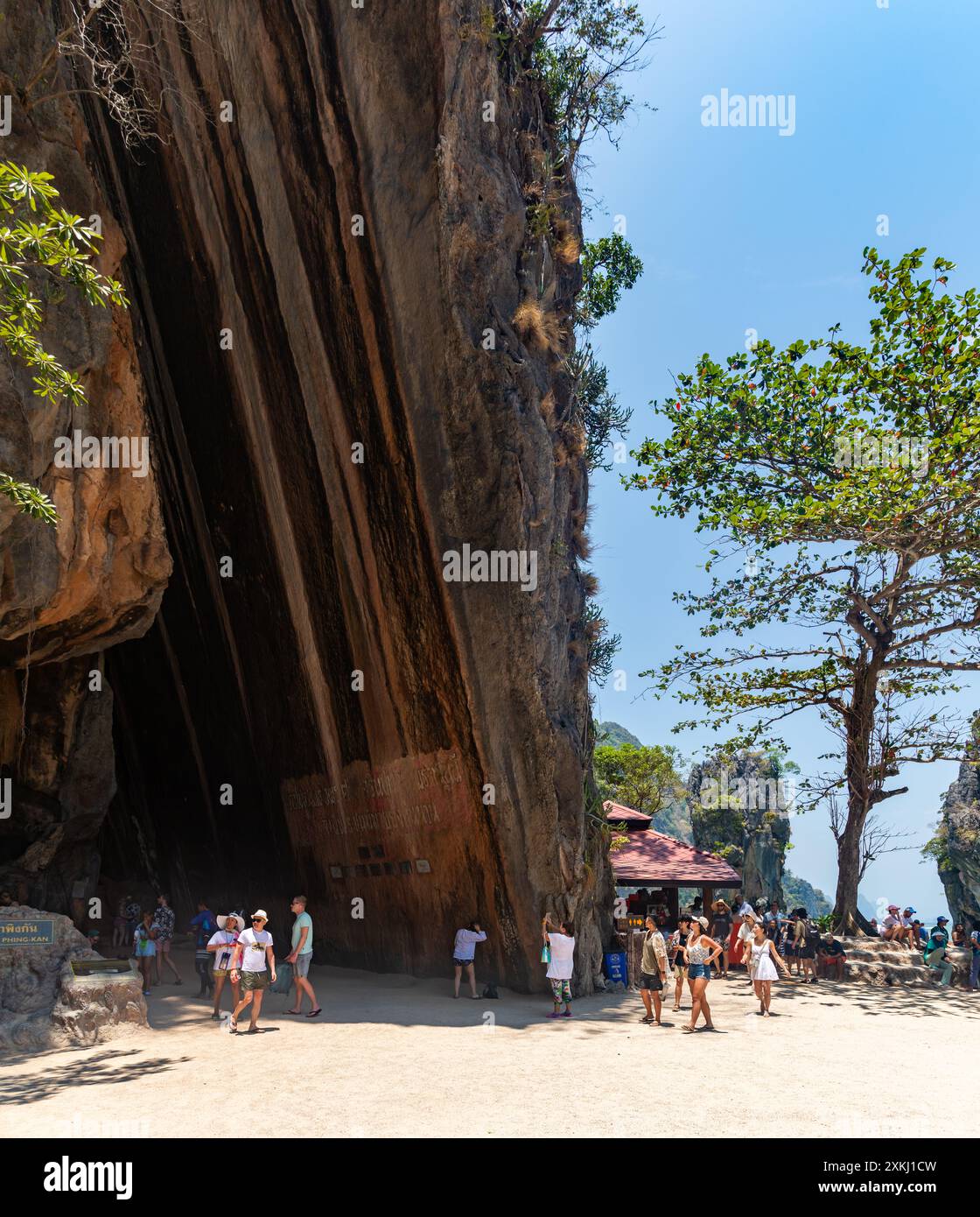 A picture of the shifted rock on the James Bond Island, that created a ...
