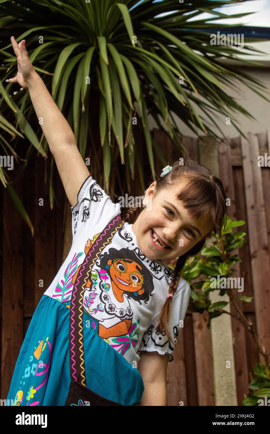 posing little child girl outdoors in nature Stock Photo - Alamy