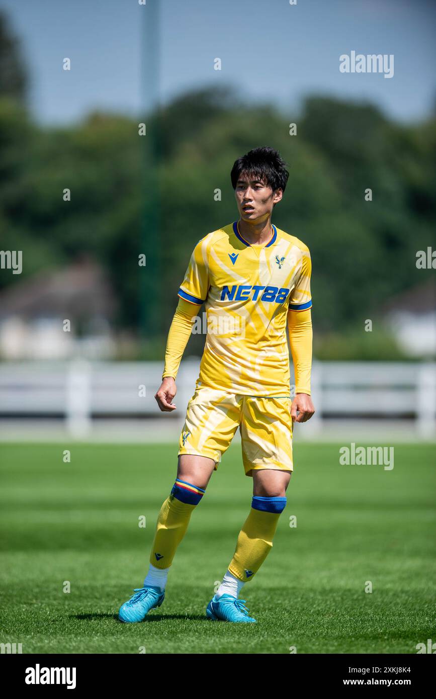 19 July 2024: Daichi Kamada of Crystal Palace during pre season friendly match between Crystal Palace and Charlton Athletic at Crystal Palace academy Stock Photo