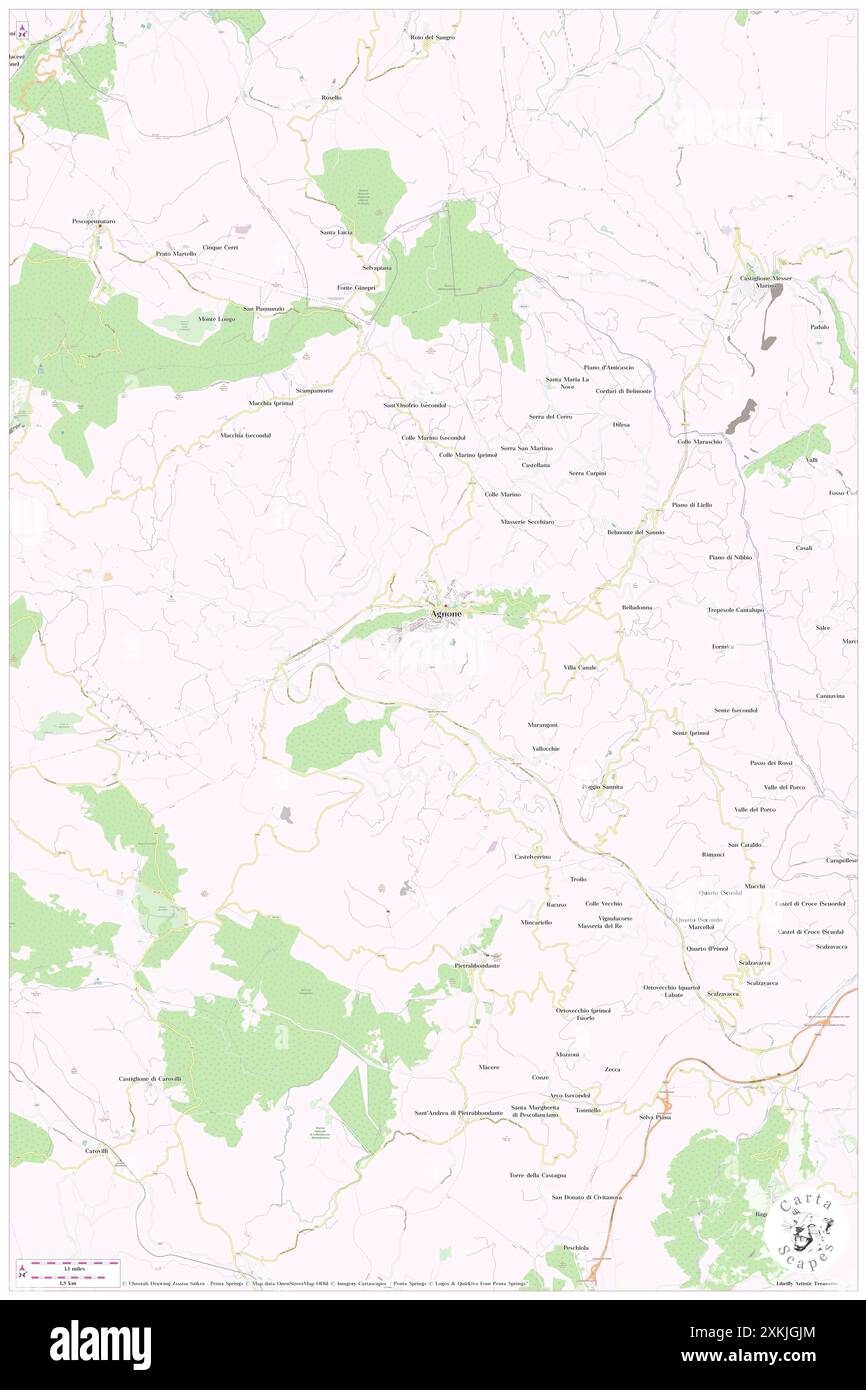 Agnone, Provincia di Isernia, IT, Italy, Molise, N 41 48' 37'', N 14 22' 30'', map, Cartascapes Map published in 2024. Explore Cartascapes, a map revealing Earth's diverse landscapes, cultures, and ecosystems. Journey through time and space, discovering the interconnectedness of our planet's past, present, and future. Stock Photo