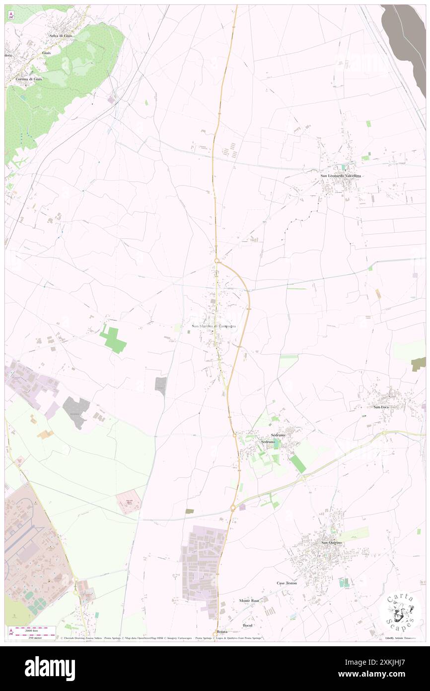 San Martino Di Campagna, Pordenone, IT, Italy, Friuli Venezia Giulia, N 46 4' 20'', N 12 39' 7'', map, Cartascapes Map published in 2024. Explore Cartascapes, a map revealing Earth's diverse landscapes, cultures, and ecosystems. Journey through time and space, discovering the interconnectedness of our planet's past, present, and future. Stock Photo