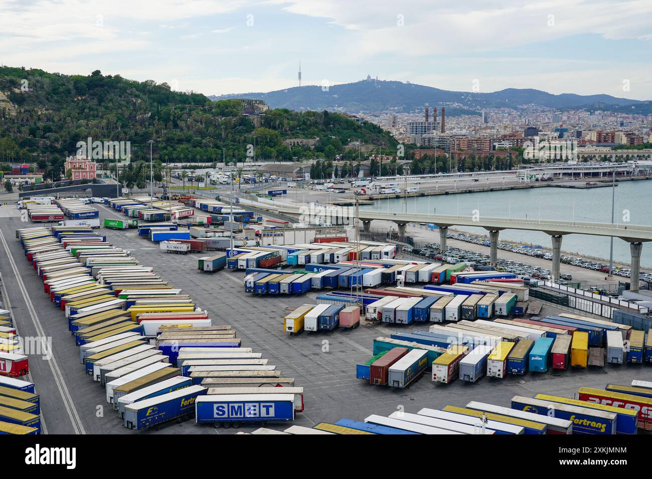 Barcelona, Spain - May 25, 2024: Cargo trailer parking at Barcelona ...