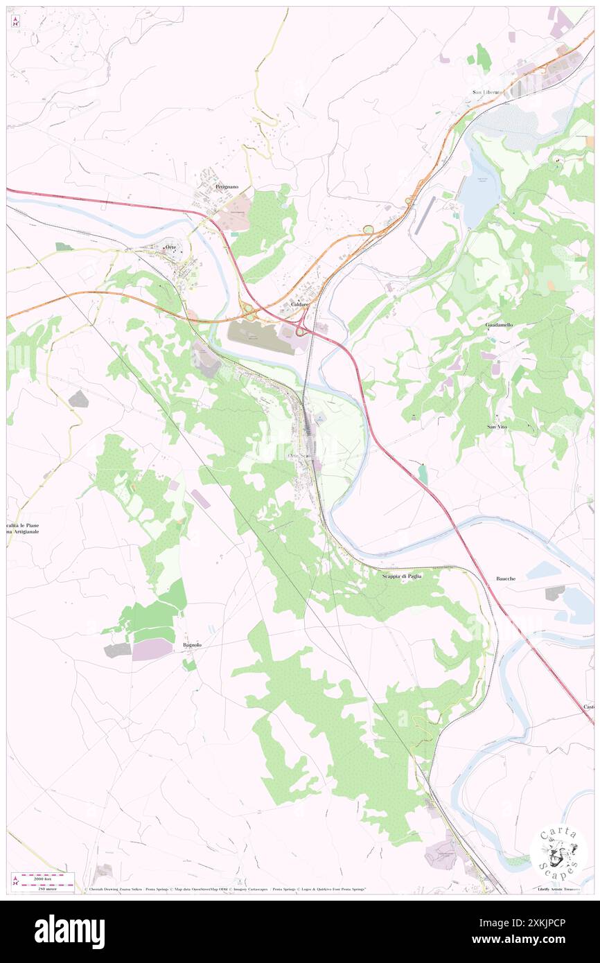 Orte Scalo, Provincia di Viterbo, IT, Italy, Lazio, N 42 26' 5'', N 12 24' 28'', map, Cartascapes Map published in 2024. Explore Cartascapes, a map revealing Earth's diverse landscapes, cultures, and ecosystems. Journey through time and space, discovering the interconnectedness of our planet's past, present, and future. Stock Photo