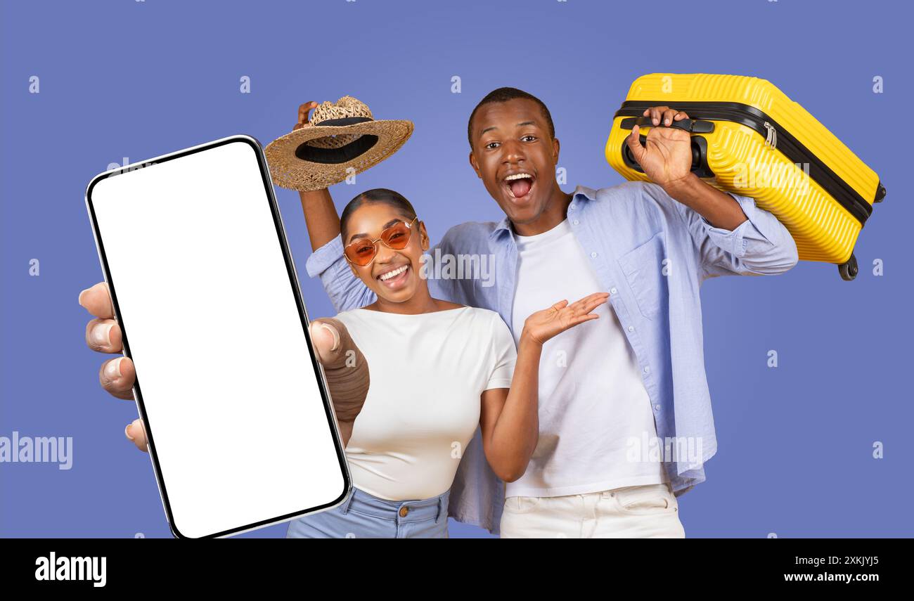 Excited black couple ready hi-res stock photography and images - Alamy