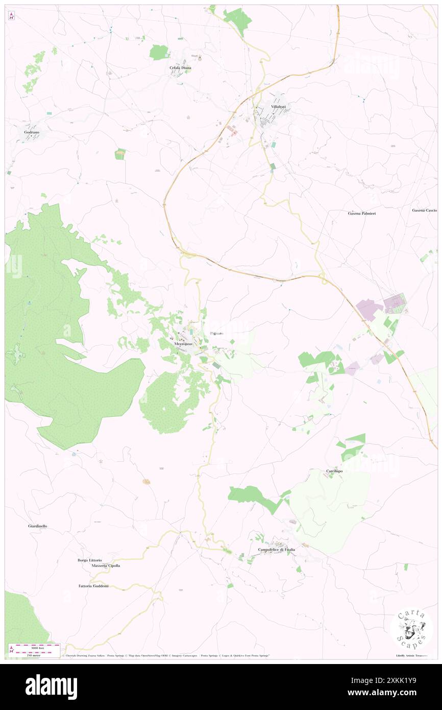 Pignaro, Palermo, IT, Italy, Sicily, N 37 51' 59'', N 13 28' 22'', map, Cartascapes Map published in 2024. Explore Cartascapes, a map revealing Earth's diverse landscapes, cultures, and ecosystems. Journey through time and space, discovering the interconnectedness of our planet's past, present, and future. Stock Photo