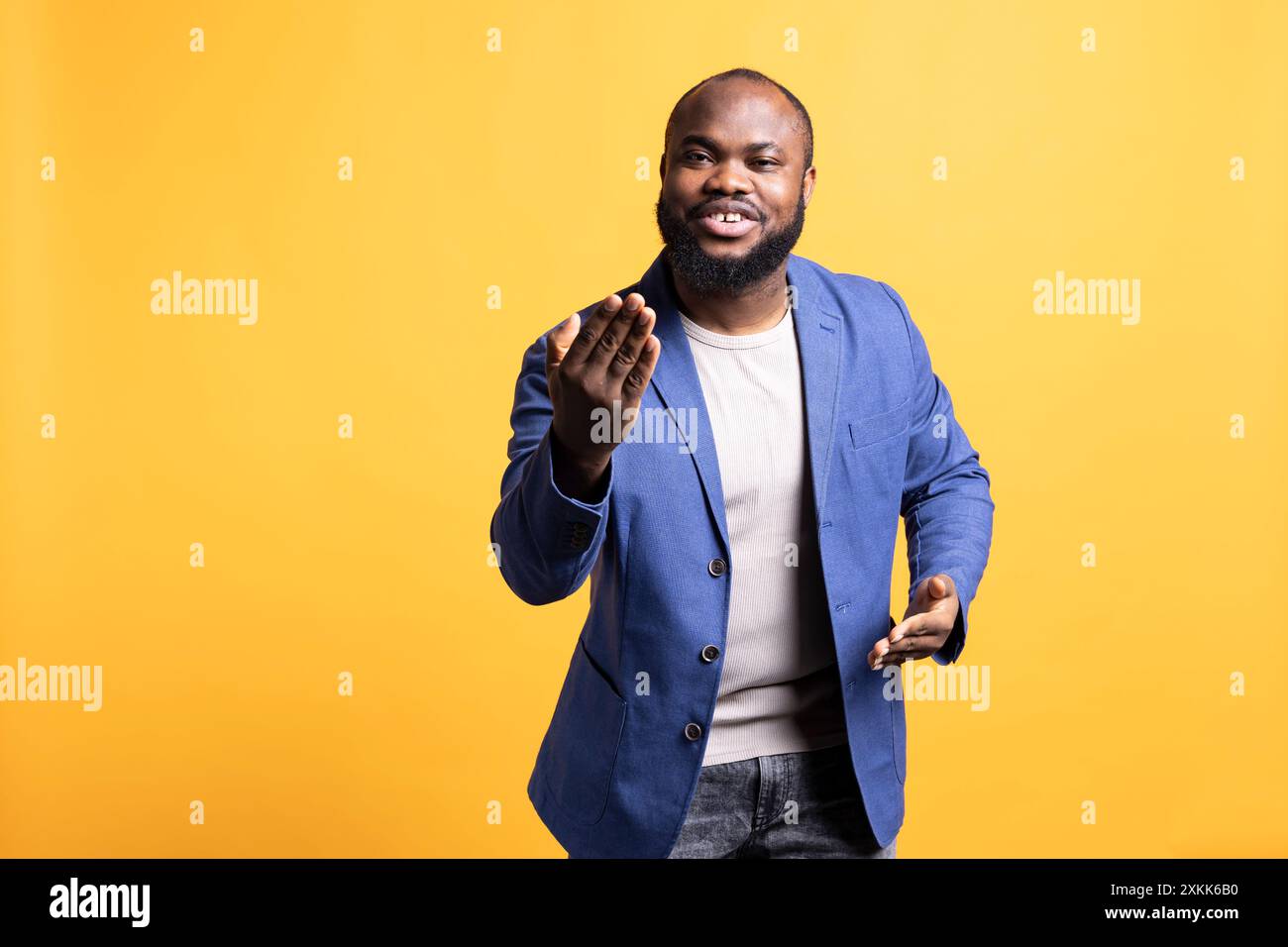 Hand gesture come to me hi-res stock photography and images - Alamy