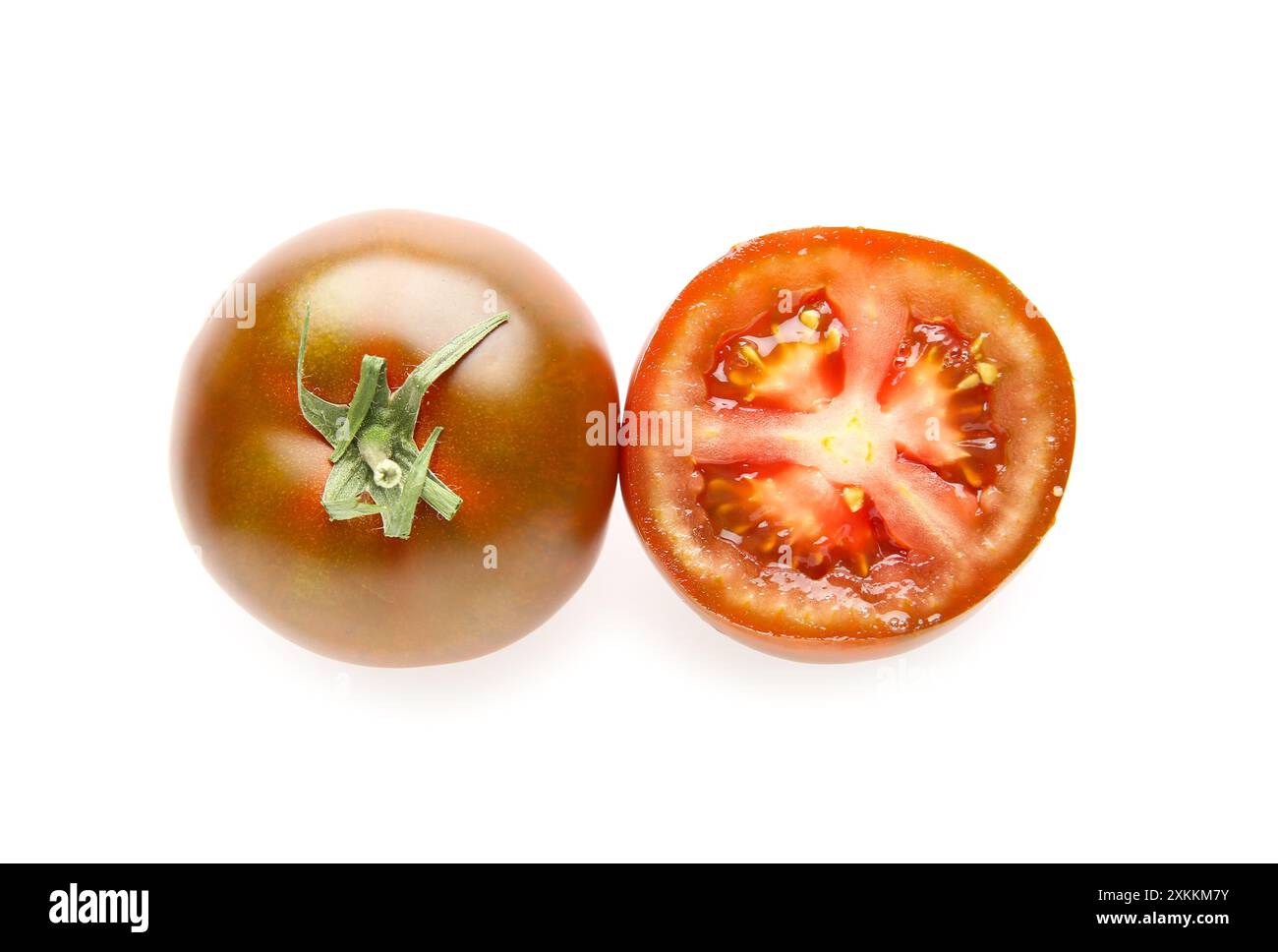 Fresh ripe tomatoes on white background Stock Photo - Alamy