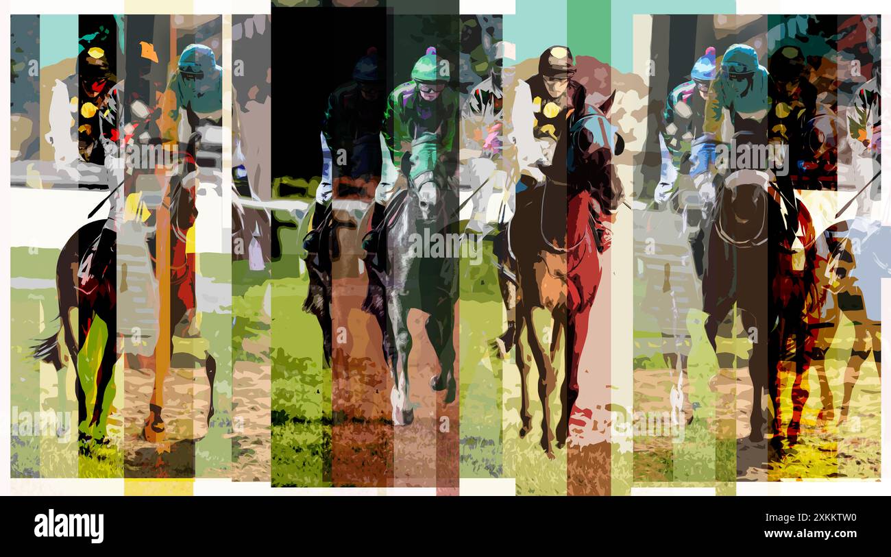 Race horses jockeys on home hi-res stock photography and images - Alamy