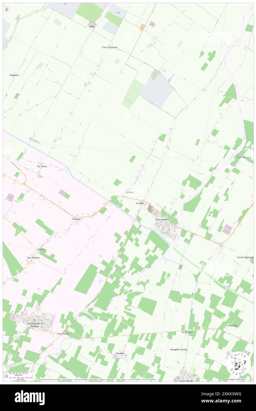 Fantuzza, Bologna, IT, Italy, Emilia-Romagna, N 44 28' 8'', N 11 42' 53'', map, Cartascapes Map published in 2024. Explore Cartascapes, a map revealing Earth's diverse landscapes, cultures, and ecosystems. Journey through time and space, discovering the interconnectedness of our planet's past, present, and future. Stock Photo