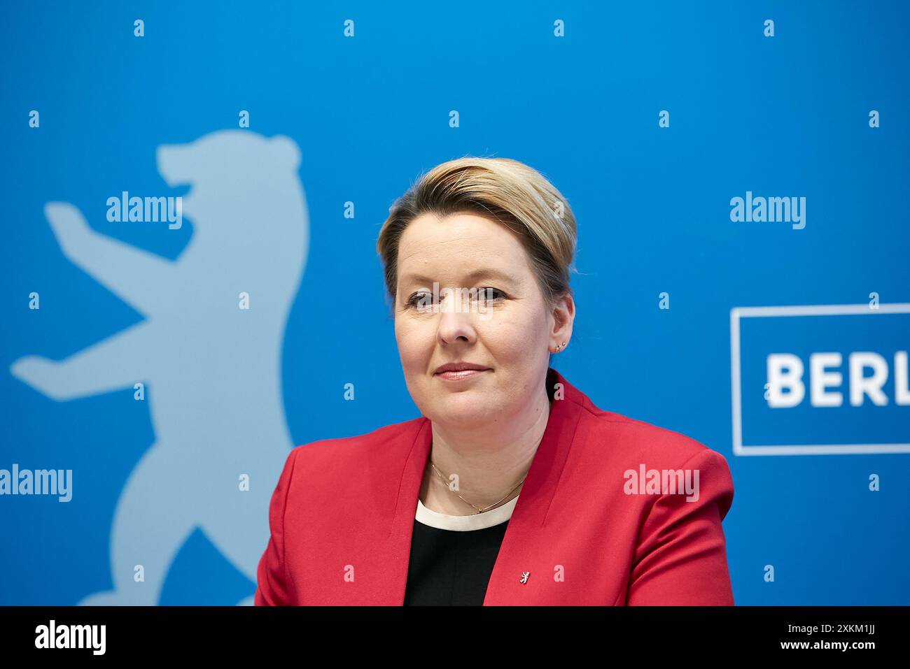 23.04.2024, Germany, Berlin, Berlin - Franziska Giffey. Senator for Economics, Energy and Public Enterprises and Mayor of Berlin, at the Senate press Stock Photo