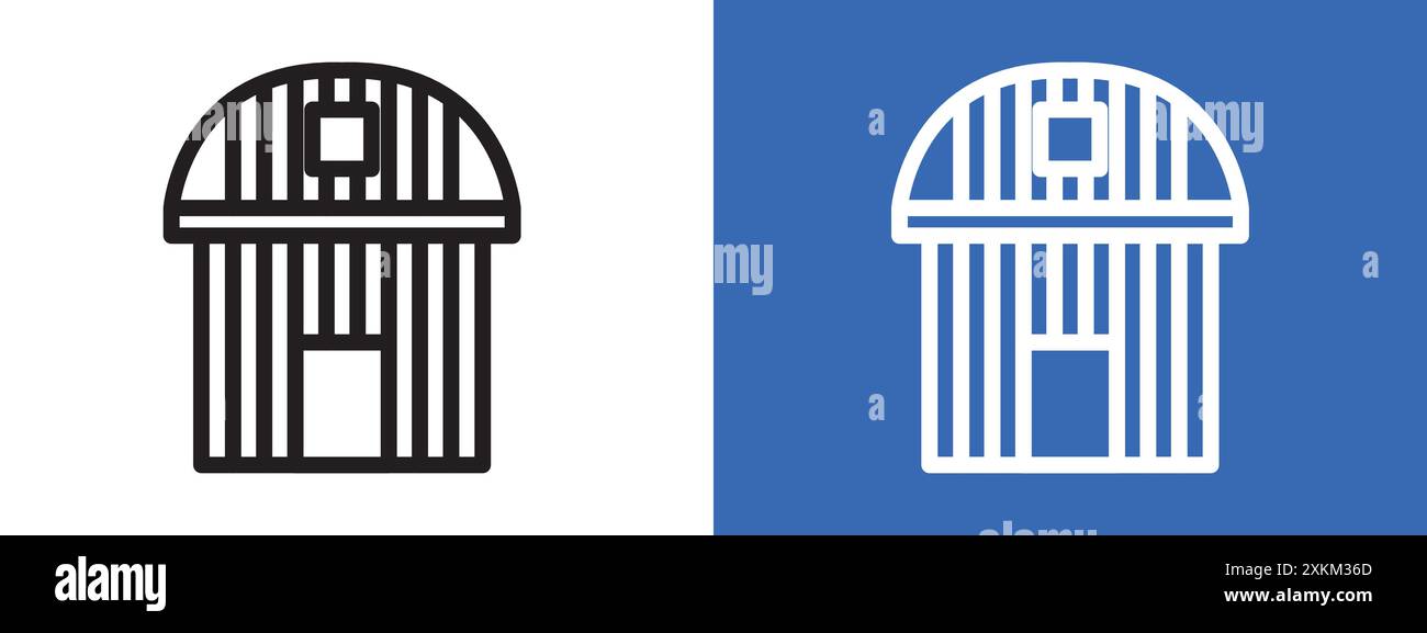 barn farm icon logo sign vector outline in black and white color Stock ...