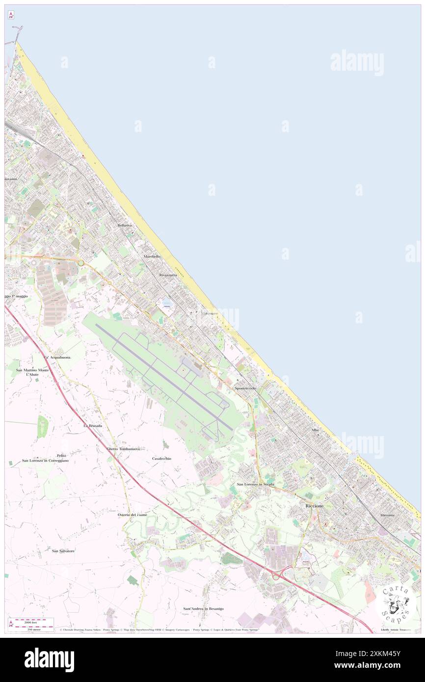 Hotel Principe di Piemonte, Provincia di Rimini, IT, Italy, Emilia-Romagna, N 44 1' 51'', N 12 37' 22'', map, Cartascapes Map published in 2024. Explore Cartascapes, a map revealing Earth's diverse landscapes, cultures, and ecosystems. Journey through time and space, discovering the interconnectedness of our planet's past, present, and future. Stock Photo