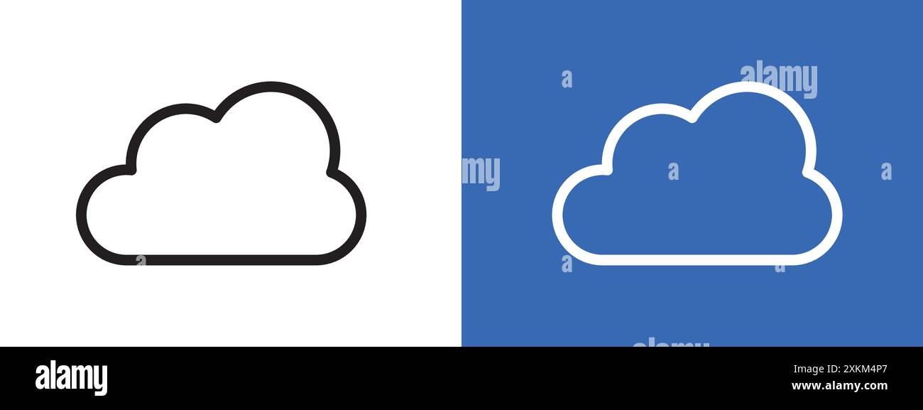 Cloud icon logo sign vector outline in black and white color Stock ...