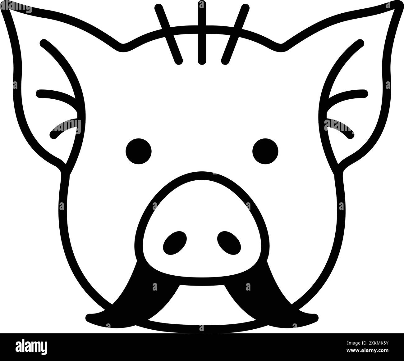 A boar in line icon style Stock Vector