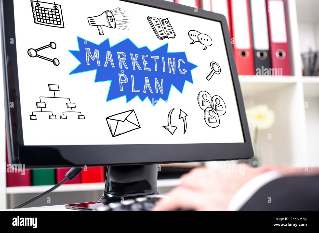 Marketing plan concept shown on a computer screen Stock Photo