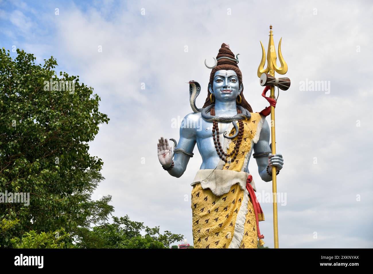 Lord Shiva statue on the banks of the sacred Ganges River in Haridwar ...