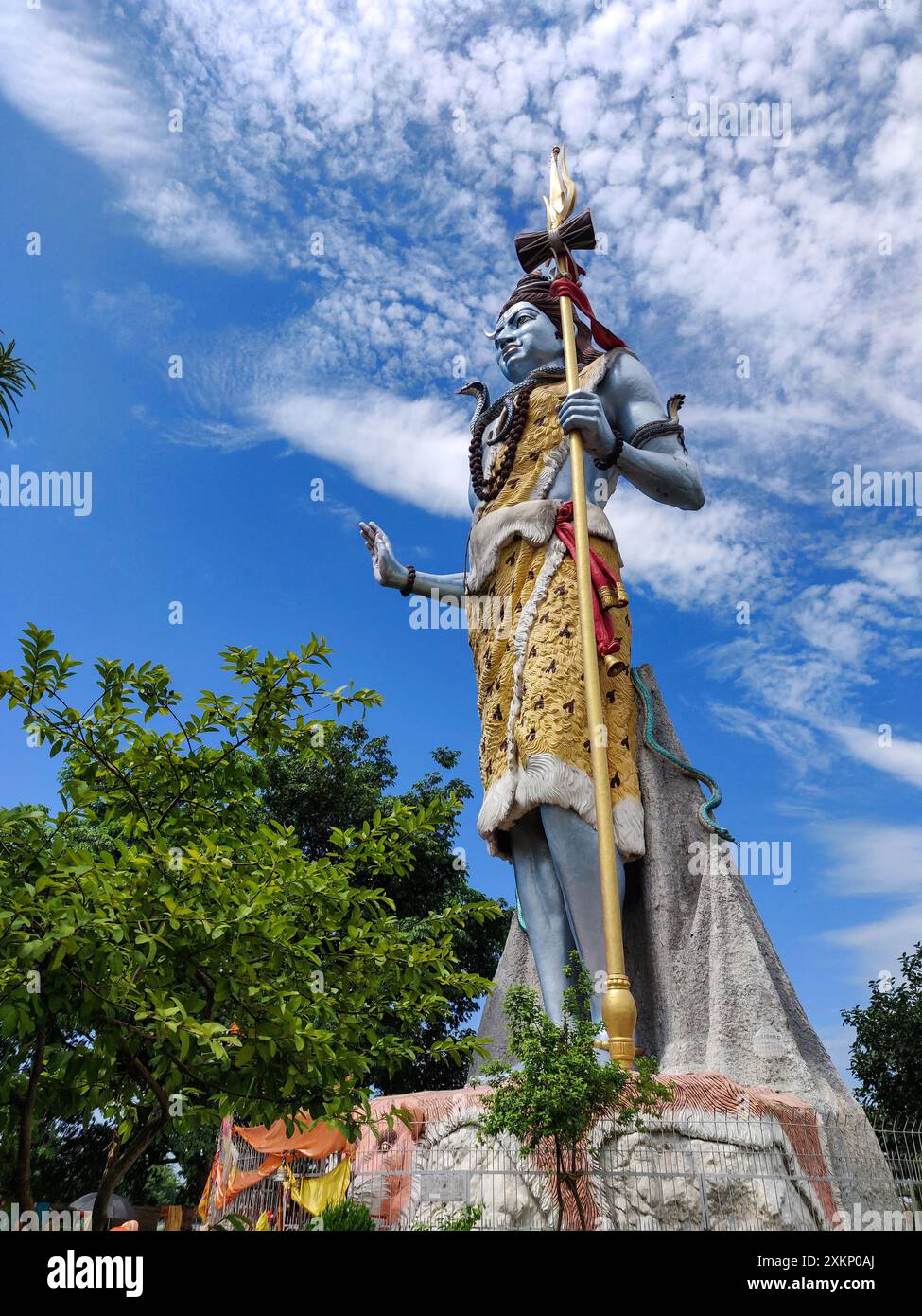 Lord Shiva statue on the banks of the sacred Ganges River in Haridwar ...