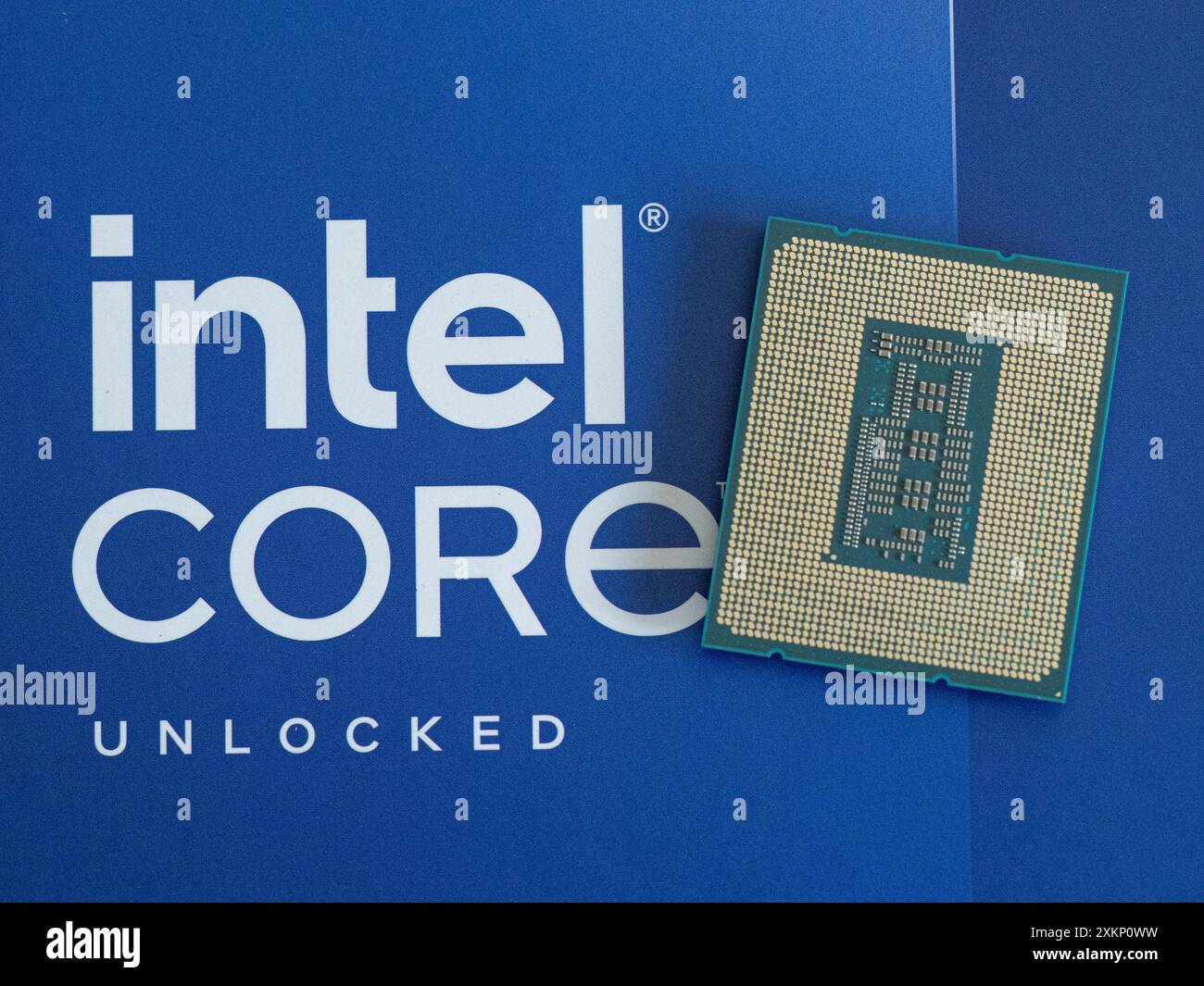 Intel Core 14th gen i9-14900K processor case, focus on CPU Intel Core 14th gen i9-14900K processor case, focus on CPU