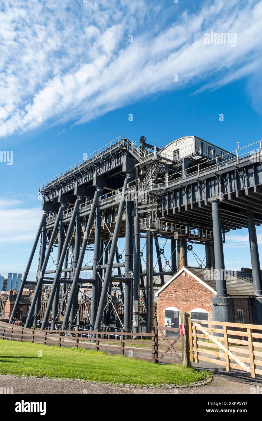 Anderton boat lift eastern elevation from low level Northwich, Cheshire, 2021 Stock Photo