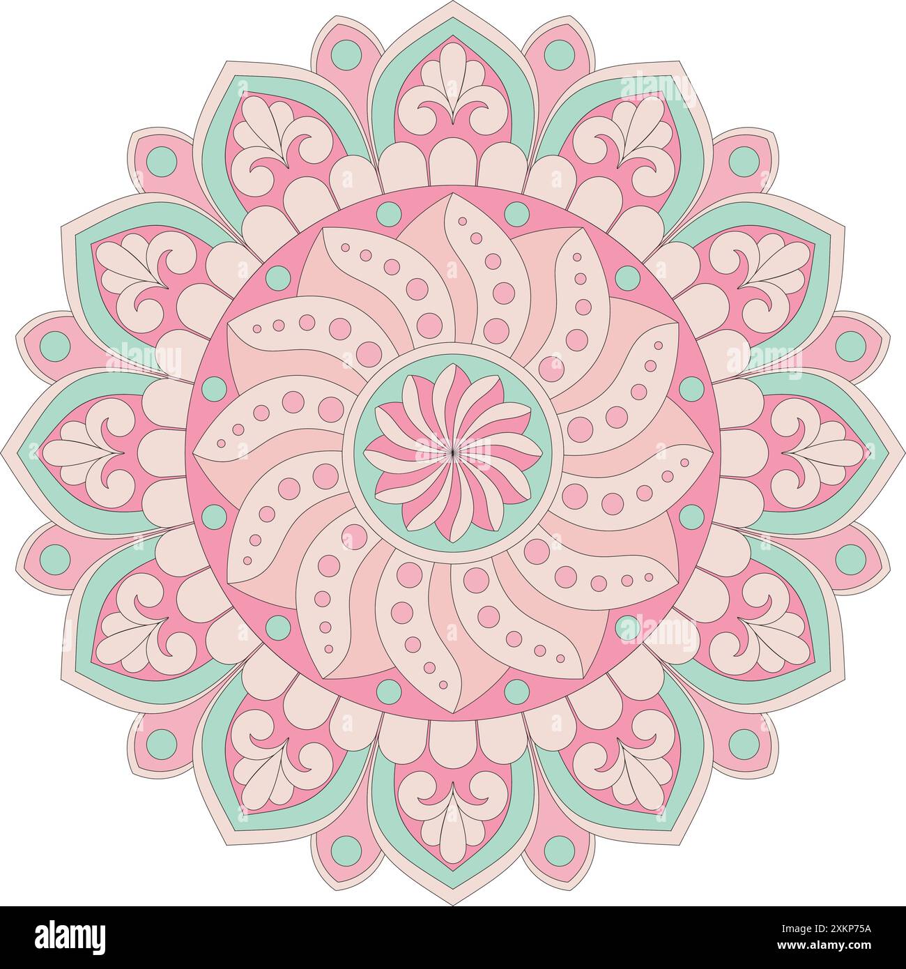 Decorative Colorful Floral Mandala Design. Ornament Vector Illustration. Stock Vector