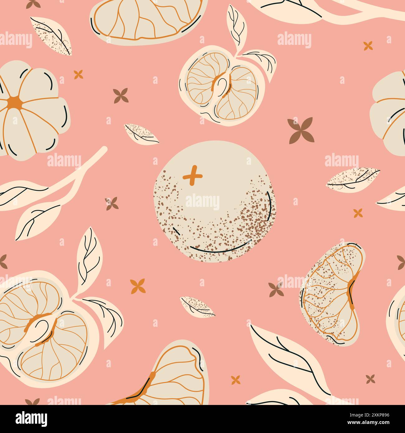 This is a seamless pattern on a pink background Stock Vector