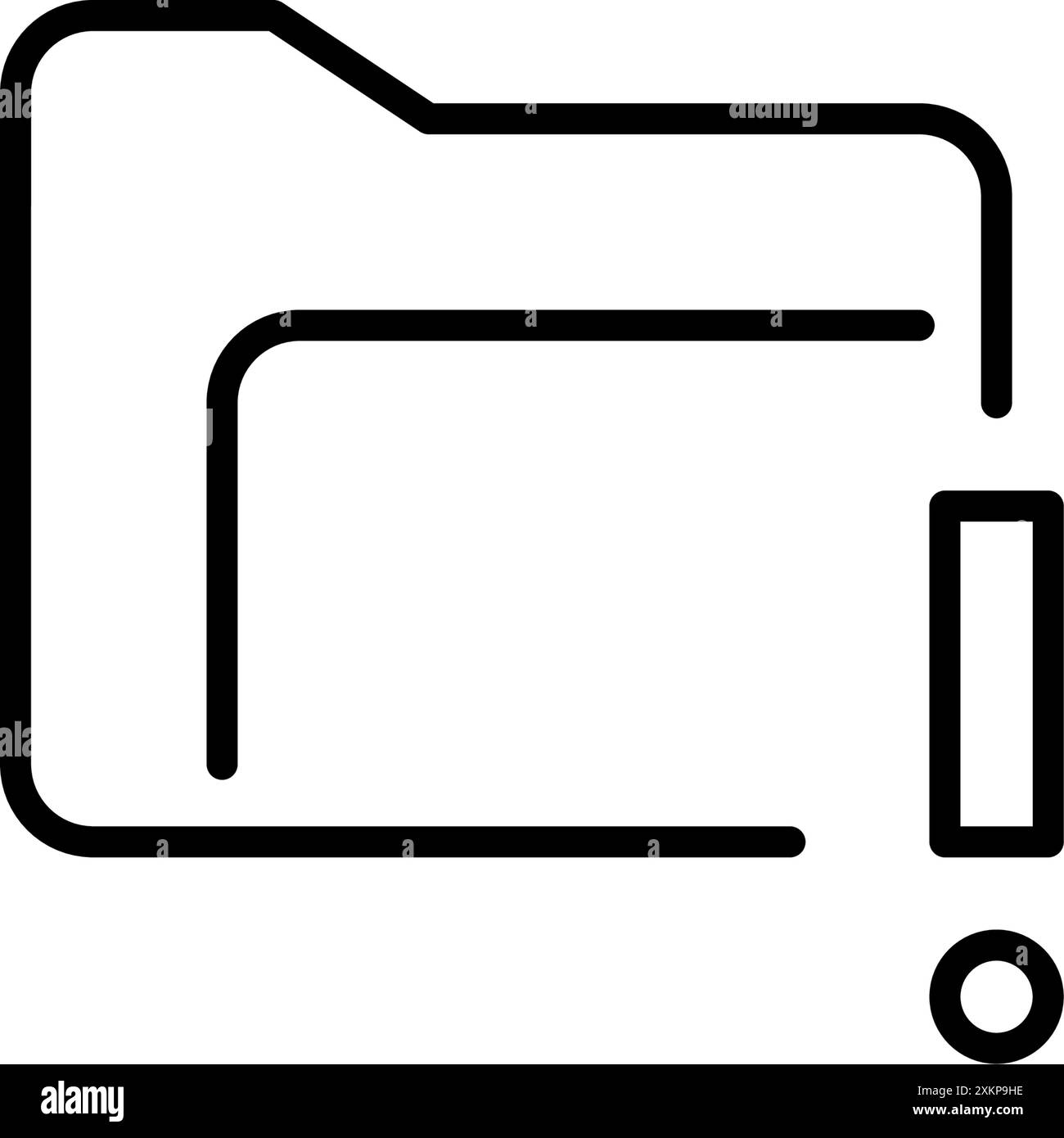 File folder and exclamation mark. System data problem warning. Security ...