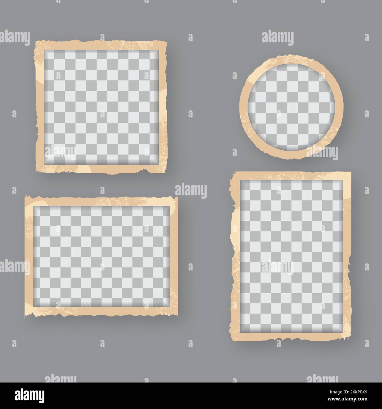 Vintage retro photo frames with empty, blank space. Template of old ...