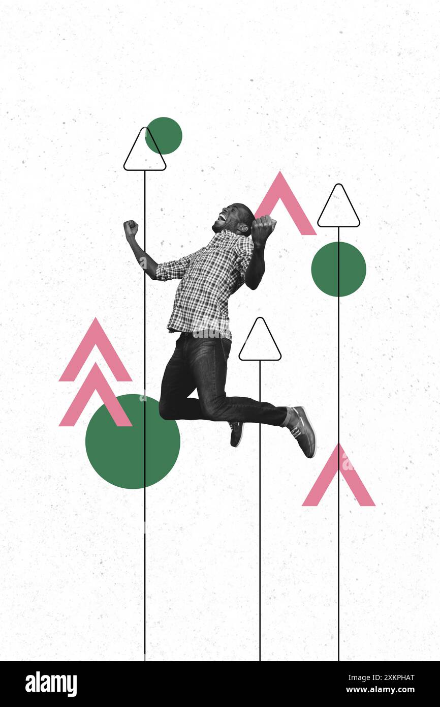 Composite trend artwork sketch photo collage of arrow show direction up ...