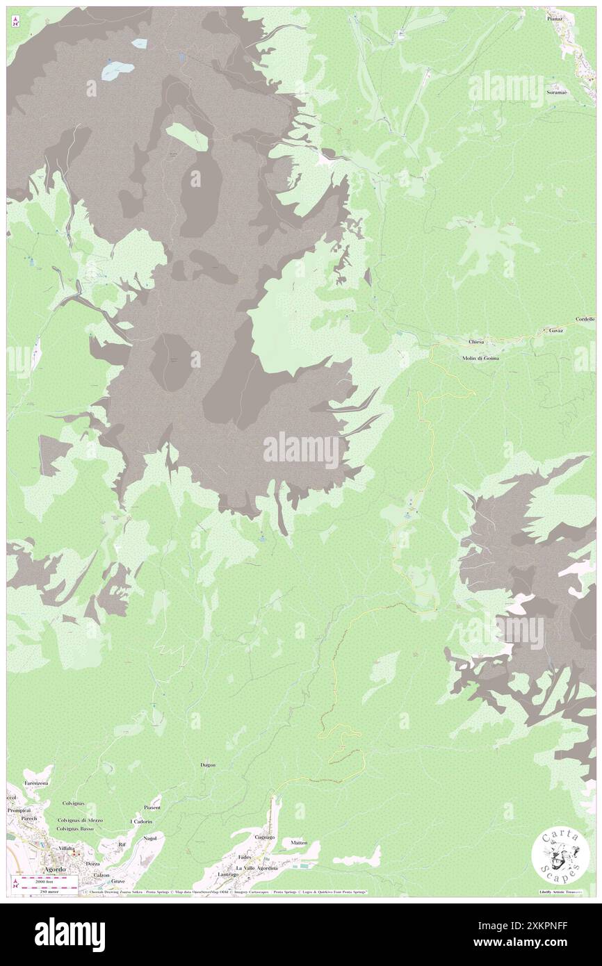 Sasso del Duran, Provincia di Belluno, IT, Italy, Veneto, N 46 19' 53'', N 12 4' 37'', map, Cartascapes Map published in 2024. Explore Cartascapes, a map revealing Earth's diverse landscapes, cultures, and ecosystems. Journey through time and space, discovering the interconnectedness of our planet's past, present, and future. Stock Photo