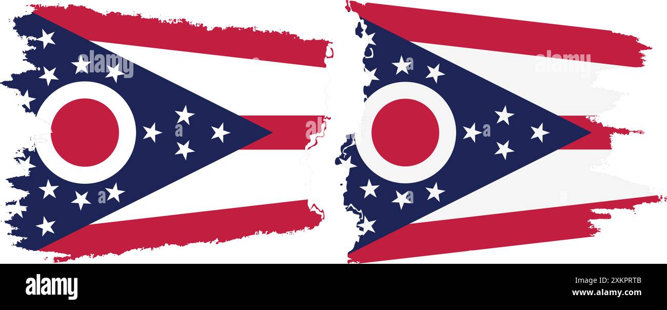 Ohio and Ohio states grunge brush flags connection, vector Stock Vector ...