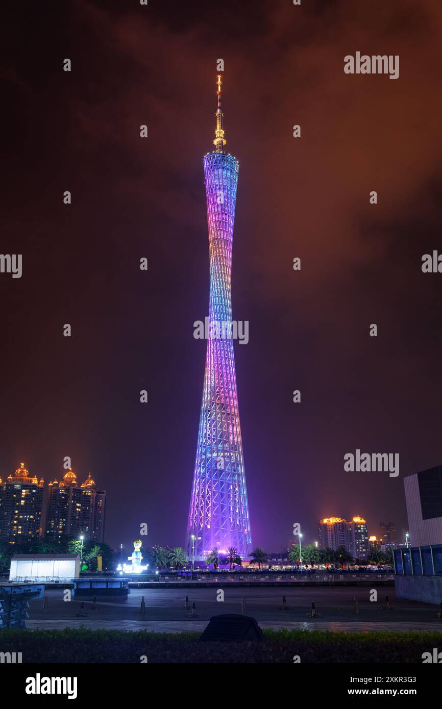 Amazing night view of the Canton Tower in Guangzhou, China Stock Photo