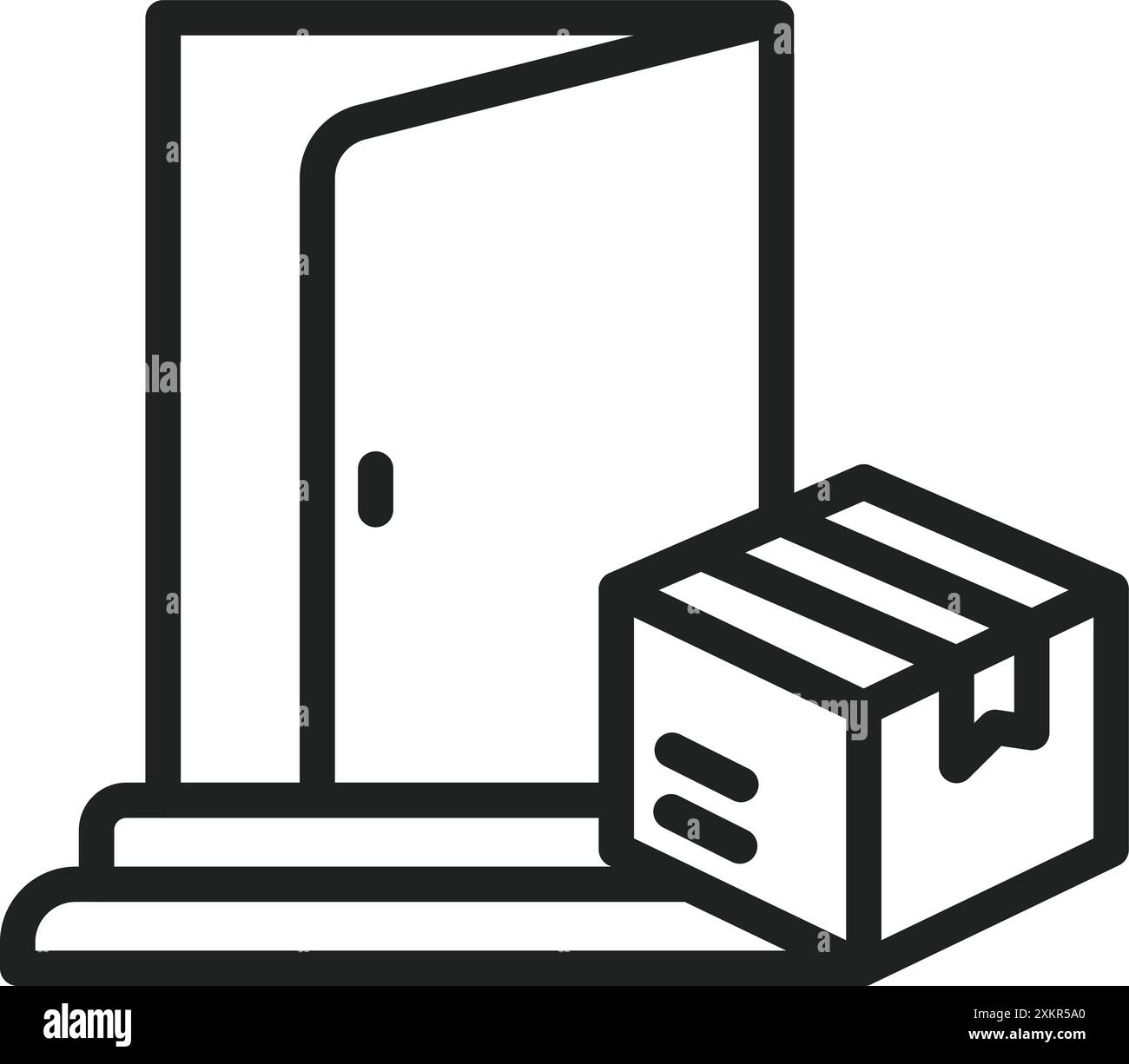 Door Delivery icon vector image. Suitable for mobile application web application and print media. Stock Vector