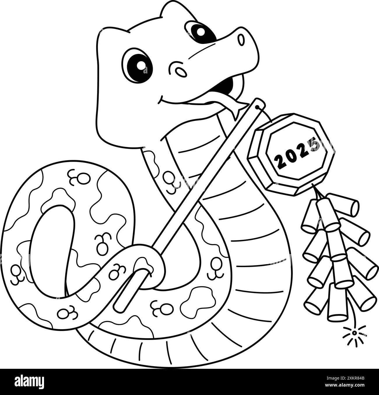 Year of the Snake Holding a Fireworks Isolated Stock Vector Image & Art ...