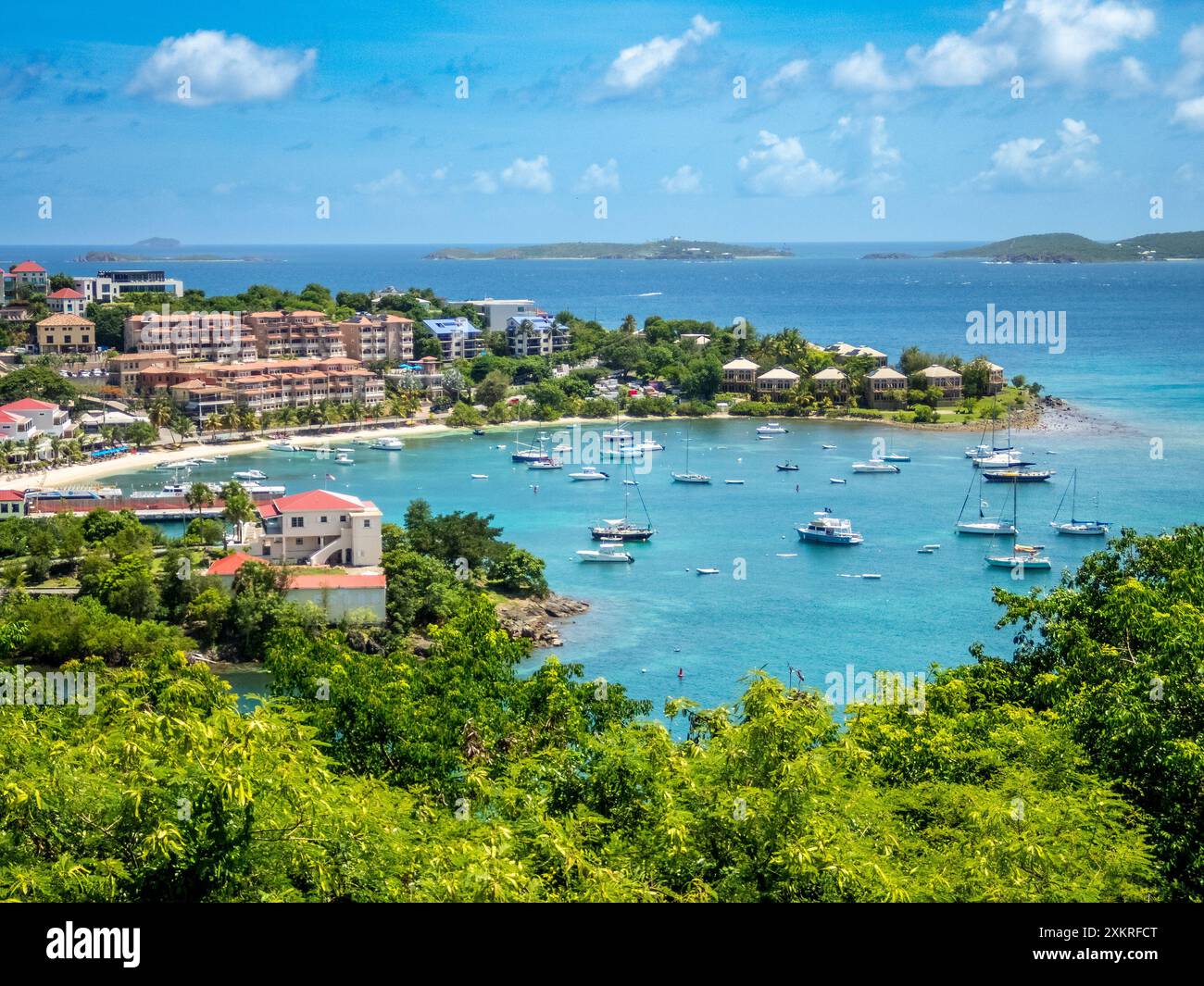 Cruz Bay on the Caribbean island of St John in the US Virgin Islands Stock Photo