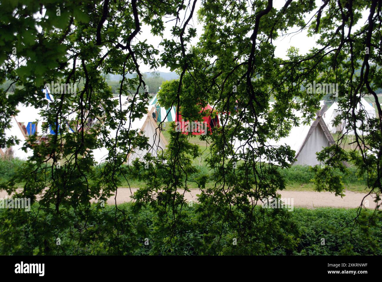 03.05.2009 Bad Bodenteich Mittelaltermarkt Deutschland/ Niedersachsen/ Bad  Bodenteich/ Mittelaltermarkt/ Zeltlager/ Zelte/ Zeltplatz auf einer Wiese  hinter der Burg *** 03 05 2009 Bad Bodenteich Medieval Market Germany Lower  Saxony Bad Bodenteich Medieval