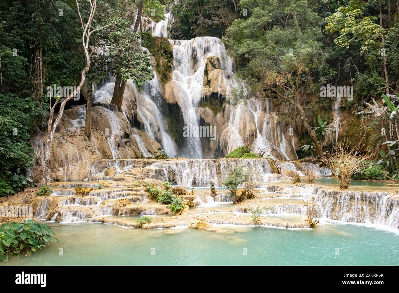 Kuang Si Waterfall Near Luang Prabang Laos Stock Photo Alamy Kuang Si Waterfall Near Luang Prabang Laos Stock Photo Alamy