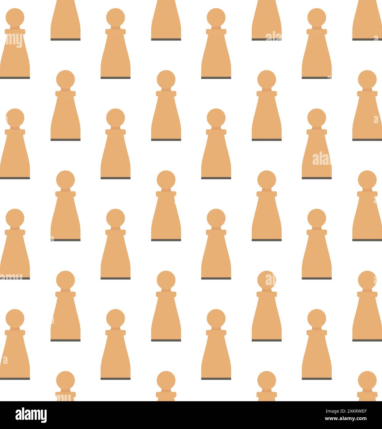 Vector seamless pattern of flat chess figure isolated on white background Stock Vector