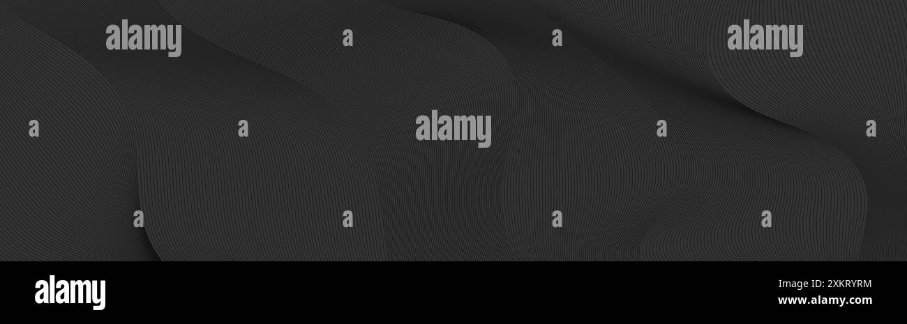 Black abstract background design. Modern wavy line pattern. Vector ...