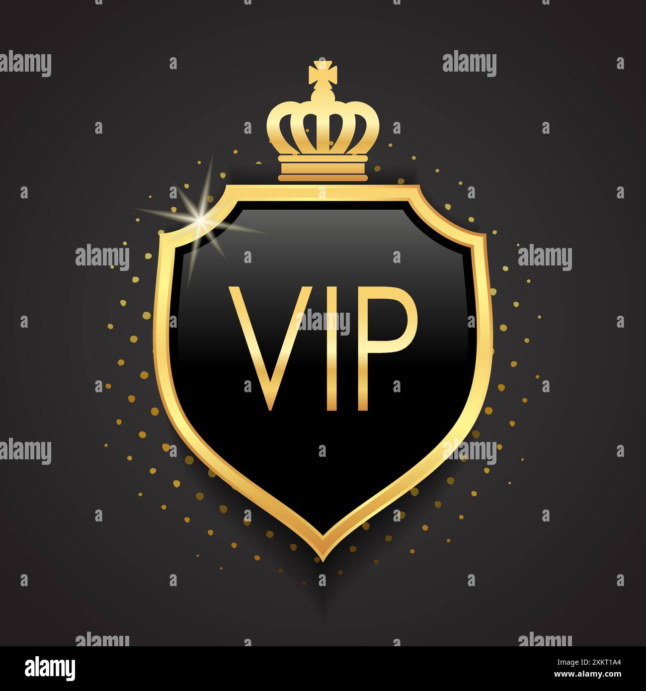 3d glossy golden shield with crown heraldry luxury logo design Stock ...